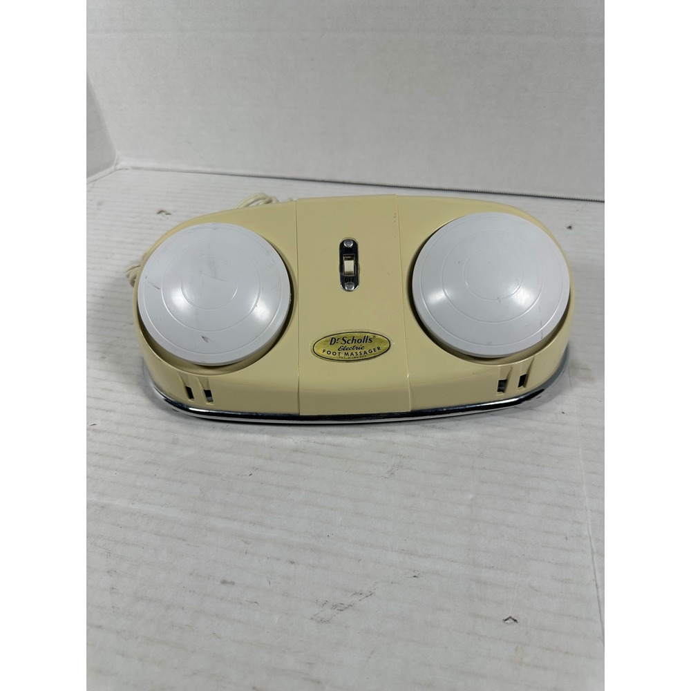 Vintage Dr Scholls Electric Foot Massager Model 411 Cream Retro Mid Century USA